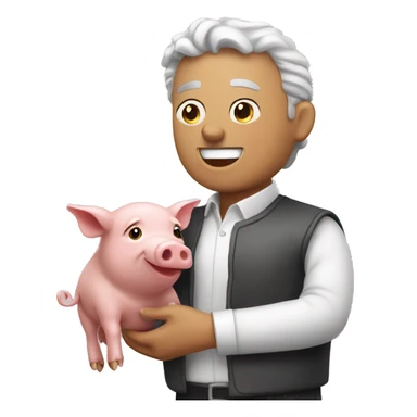 A man who catching a pig sticker