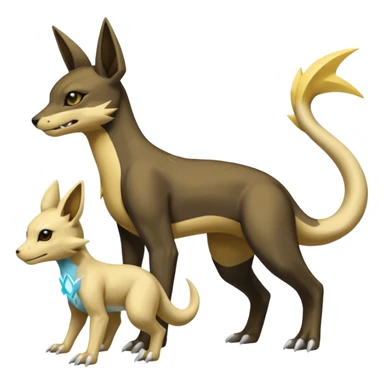 Manectric-Electrike-Lucio-Cubone-Umbreon-Marowak-Draco-Fakémon-hybrid-creature (full body), 4 legs sticker