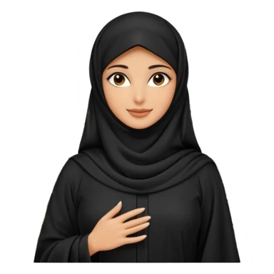 A beautiful woman in a modern black abaya and niqab, only her stunning eyes are visible. Standing in an outdoor garden with palm trees. Realistic photo, natural light, soft focus background. sticker