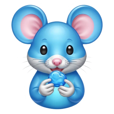 raton comiendo gomita redonda azul sticker