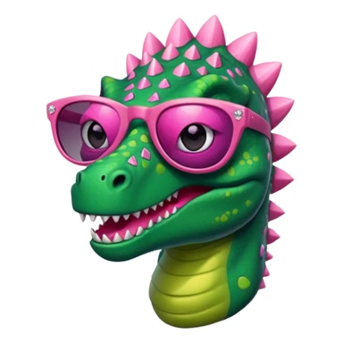 Dinosaur wearing sunglasses with pink diamonds sticker