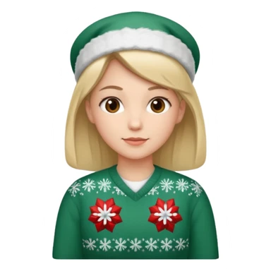 nurse wearing a christmas pullover sticker
