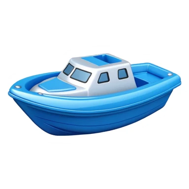 blue plastic toy boat sticker