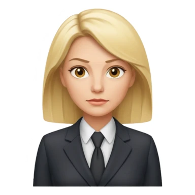 serious blond business woman in her forties in full suit sticker