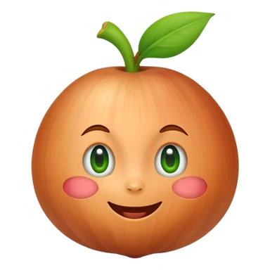 {
  "prompt": "emoji d'une échalote mignonne, forme ovale cuivrée avec petite tige verte, style Apple emoji vectoriel plat, visage kawaii souriant, fond transparent, ombres douces et contours nets"
}
 sticker