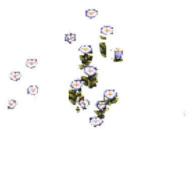 low-res pixel art flower, 8x8 pixels or less, very basic sticker