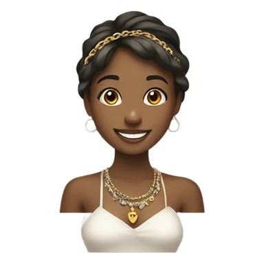 smiling girl with jewelry sticker