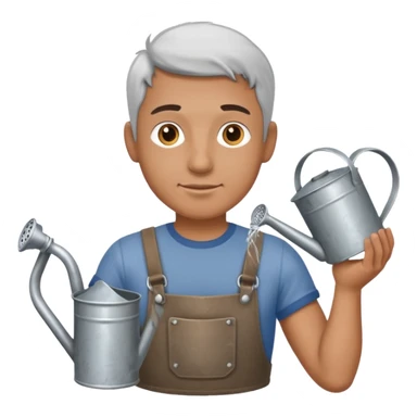 man holding watering pot sticker