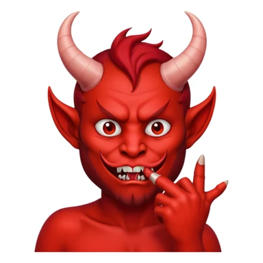 Creppy devil and shushing someone  🤫 like there figer over there mouth  like there lip is closed and the figers over and not useing the middle finger  sticker
