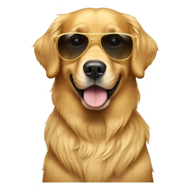 Golden retriever with sunglasses  sticker