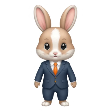 baby bunny in suit no carrot sticker