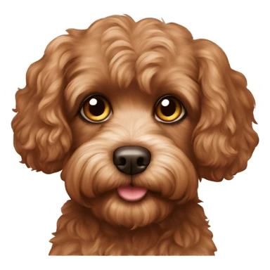 Cavoodle with brown fur and brown eyes and brown nose sticker