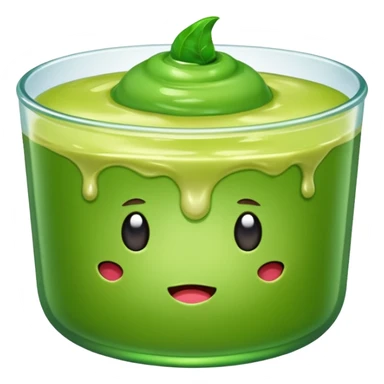 Green pudding emoji sticker