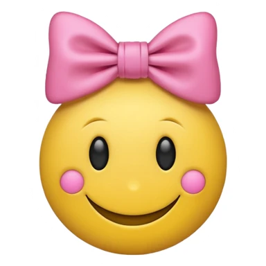Aesthetic smiley ￼ face ￼ wearing a bow ￼ sticker