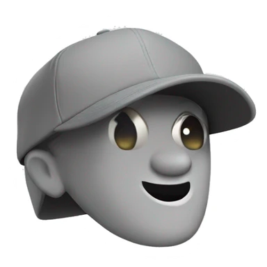 cool Gray Baseball Cap, 3d sticker