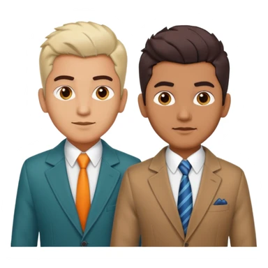 two same look brother both busnessmen indian look just gove diffrenet colour of coat and little bit variation in hairstyle sticker