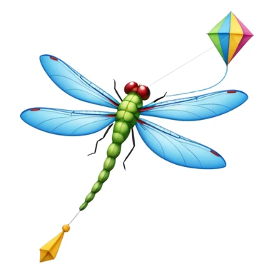 Dragonfly flying a kite sticker