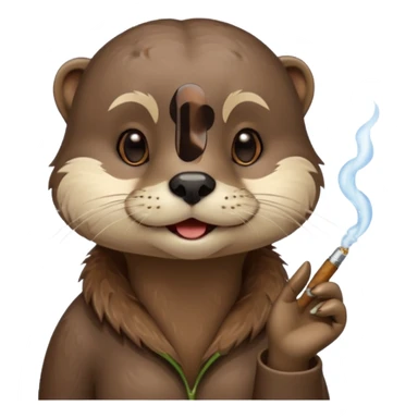 Cute female Otter smoking a while cannabis joint sticker