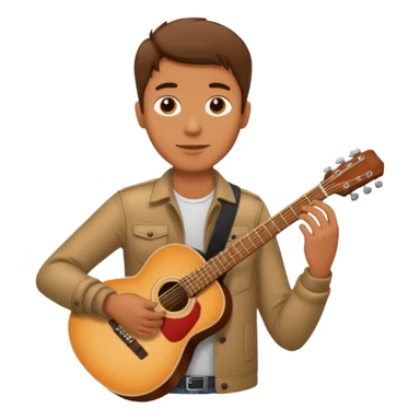 man holding guitar sticker