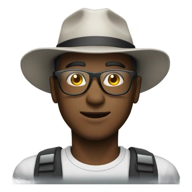 stylish male with safety glasses and hat sticker