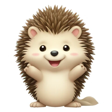 cute hedgehog raising hand sticker