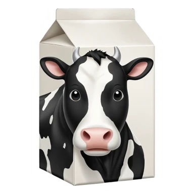 Milk Carton with black and white cow spots on it sticker