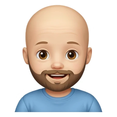 bearded bald baby sticker