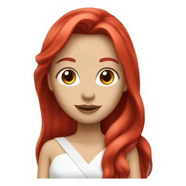 Red long hair white pageant girl  sticker