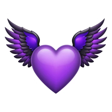heart with purple gothic black wings sticker