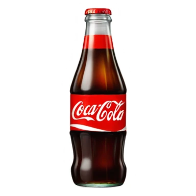 Coca Cola in a glass bottle with cola in it sticker