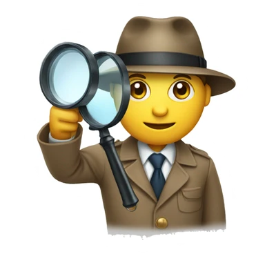 a detective with magnifying glass sticker