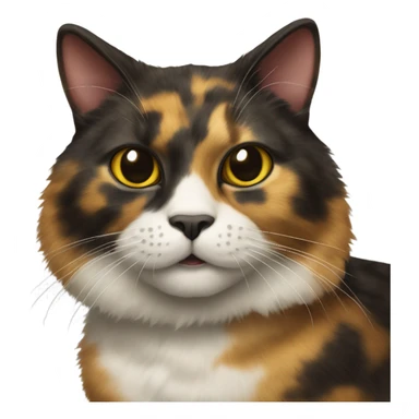 Tortoiseshell cat with yellow and white and black and is big sticker