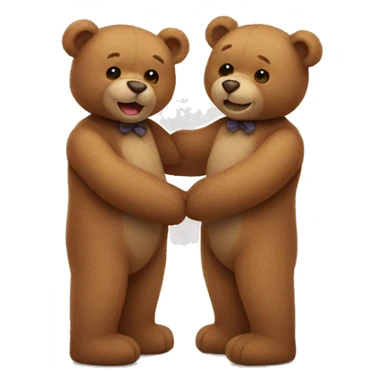 Two teddy bears holding hands  sticker