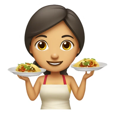 Mexican woman cooking tacos sticker