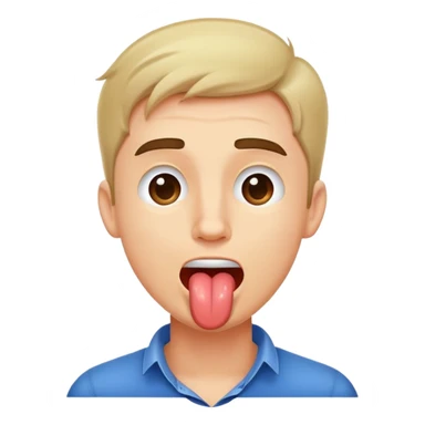 guy with his arms around his neck while sticking his tongue out sticker