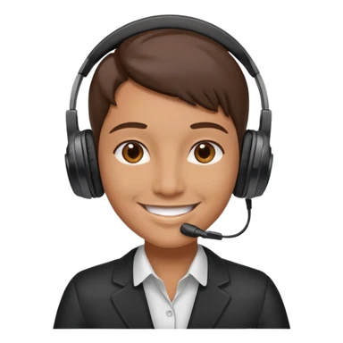 a sales agent with headphones sticker