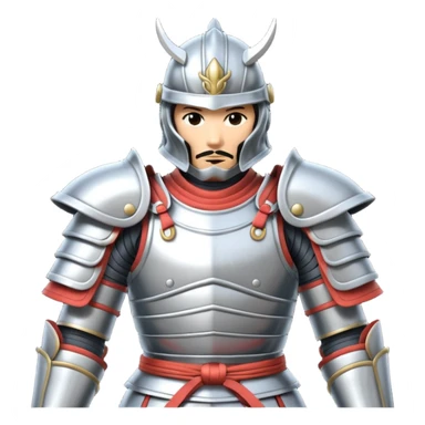 silver samurai armour sticker
