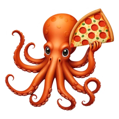 Octopus with pizza sticker