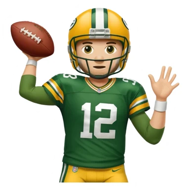 Green Bay packers player throwing the football sticker
