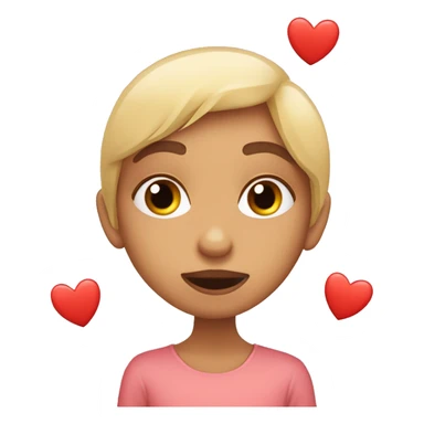 Cara tirando un beso con corazones en los ojos  sticker