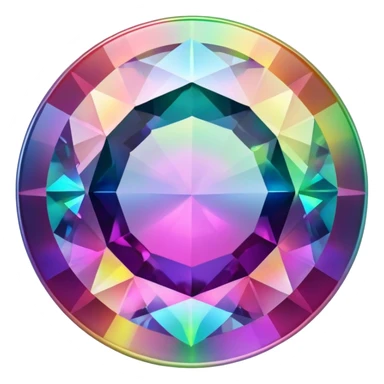 round mystic topaz holographic gem with rainbow colors sticker