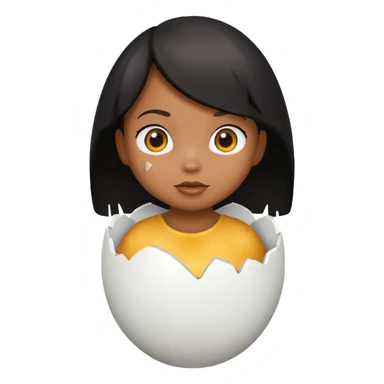 Un poussin noir qui est dans sa coquille d’oeuf sticker