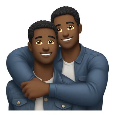 a handsome black gay male couple showing affection  sticker