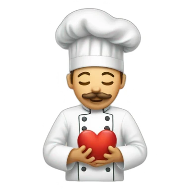 Chef kissing the air with a heart symbol leaving their mouth sticker