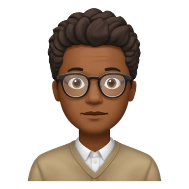 Black m’en with glass and semi free form the haïr style  sticker