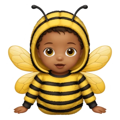 brownie baby girl with pacifier dressed as a bee sticker