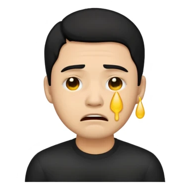 lightskin man with black hair emoji crying sticker