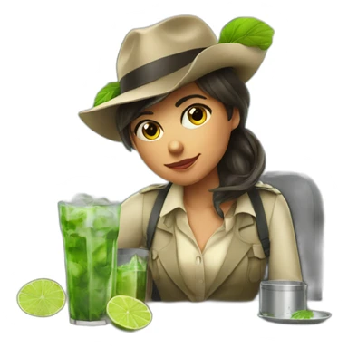 argentina girl detective drinking mojito sticker