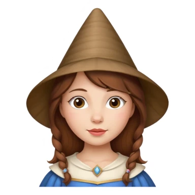 Medieval princess with cone hat and brown hair sticker