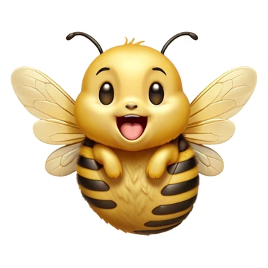 Cinematic Adorable Yawning Bee Portrait Emoji, Head tilted slightly with a dramatic, wide-open yawn, showcasing a tiny, fuzzy body with gently drooping wings and sleepy, half-closed eyes, Simplified yet irresistibly cute features, highly detailed, glowing with a soft, cozy golden glow, high shine, relaxed yet expressive, stylized with a dash of whimsical honey charm, soft glowing outline, capturing the essence of a drowsy bee that appears ready to stretch out for a nap! sticker